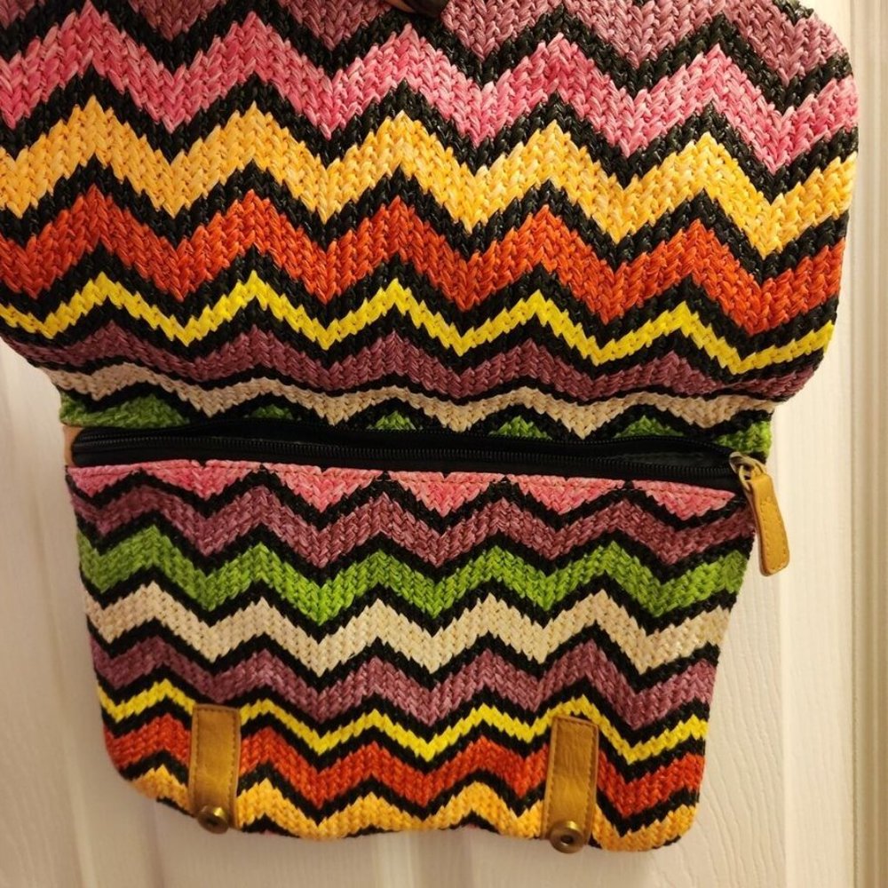 Olivia + Joy New York Knit Chevron Multicolor Purse Crossbody Shoulder Bag - Picture 4 of 6